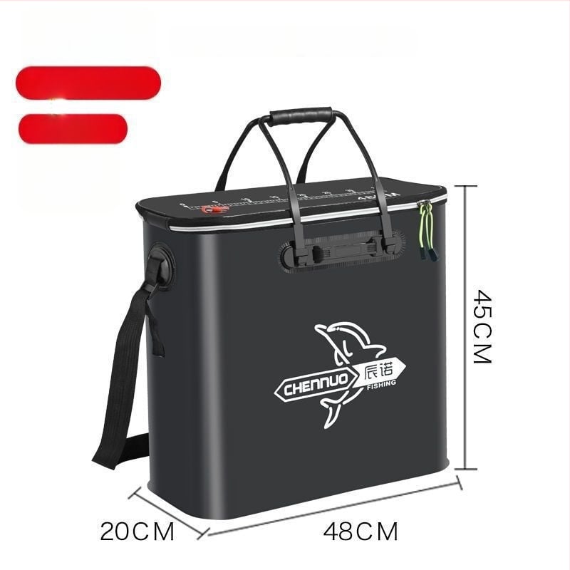 Găleată de pescuit pliabil din EVA groasă, cu curea pe umăr, pentru pești vii