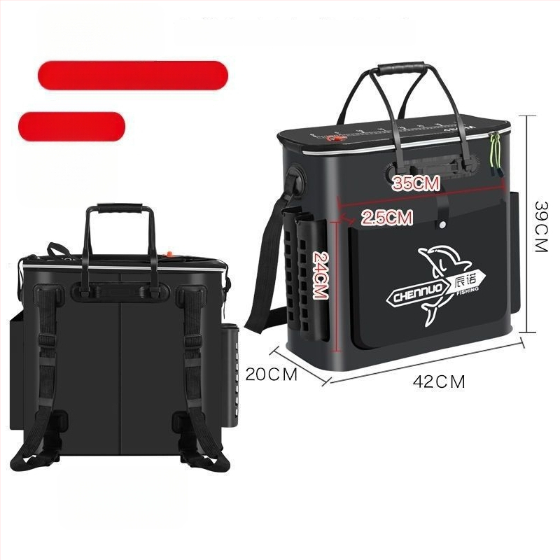 Găleată de pescuit pliabil din EVA groasă, cu curea pe umăr, pentru pești vii