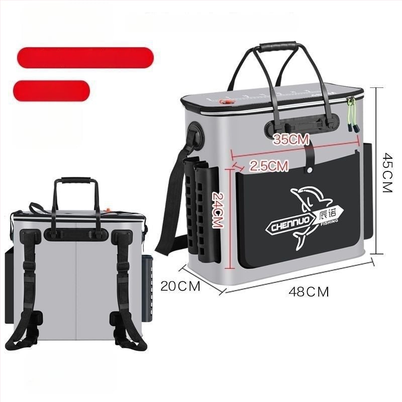 Găleată de pescuit pliabil din EVA groasă, cu curea pe umăr, pentru pești vii