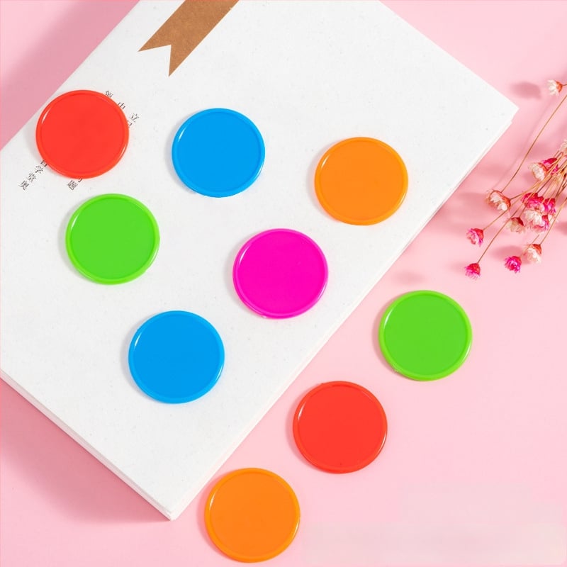 Jetoane educaționale - Monede circulare din plastic pentru premii la grădiniță (fără personalizare)