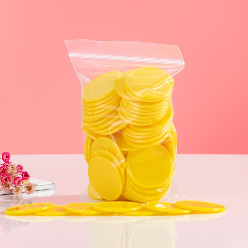 Jetoane educaționale - Monede circulare din plastic pentru premii la grădiniță (fără personalizare)