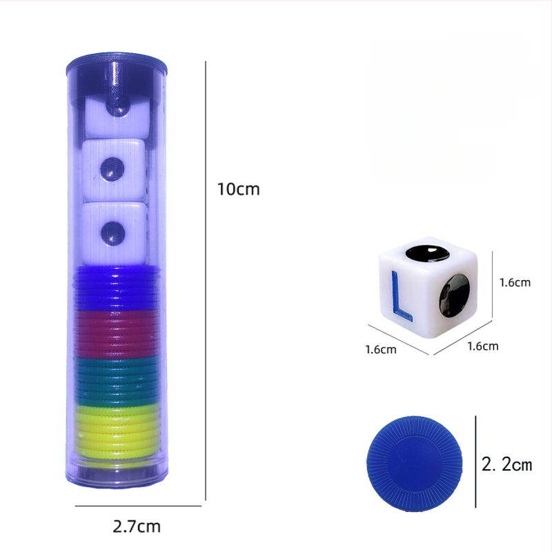 Left Center Right LRC Dice Set – acrilic, colțuri rotunjite, cutie personalizabilă, pentru jocuri de cărți și jocuri de societate