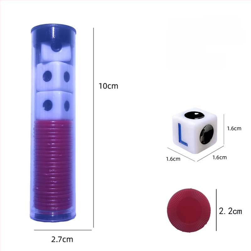 Left Center Right LRC Dice Set – acrilic, colțuri rotunjite, cutie personalizabilă, pentru jocuri de cărți și jocuri de societate