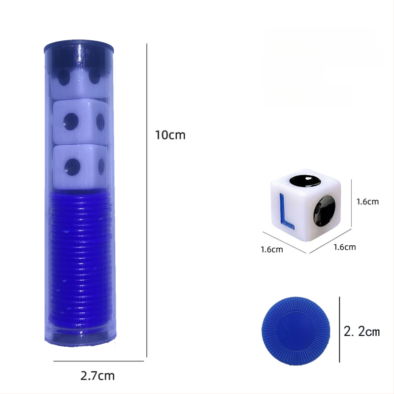 Left Center Right LRC Dice Set – acrilic, colțuri rotunjite, cutie personalizabilă, pentru jocuri de cărți și jocuri de societate