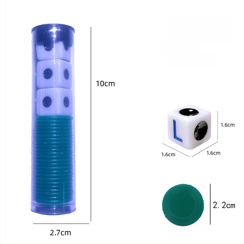 Left Center Right LRC Dice Set – acrilic, colțuri rotunjite, cutie personalizabilă, pentru jocuri de cărți și jocuri de societate