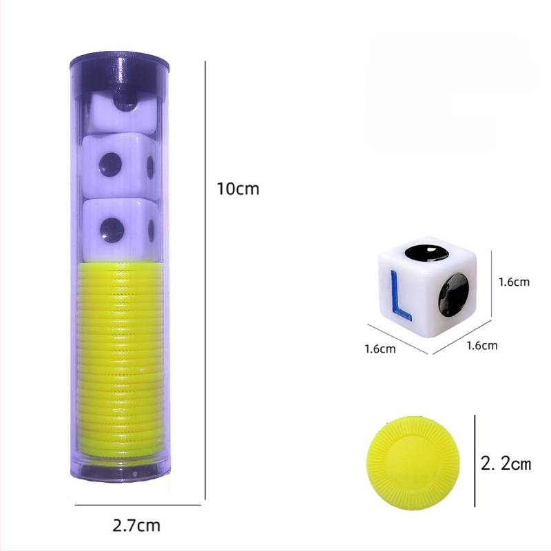 Left Center Right LRC Dice Set – acrilic, colțuri rotunjite, cutie personalizabilă, pentru jocuri de cărți și jocuri de societate