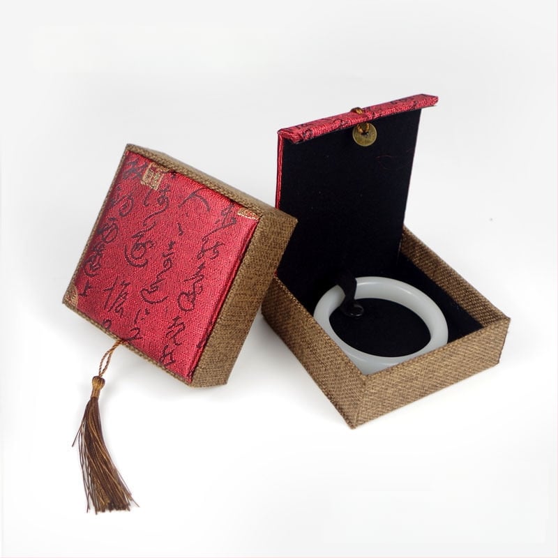 Kutija za nakit s motívom bakrene novčića na lanenom uzorku, papir/karton konstrukcija, karton pakiranje