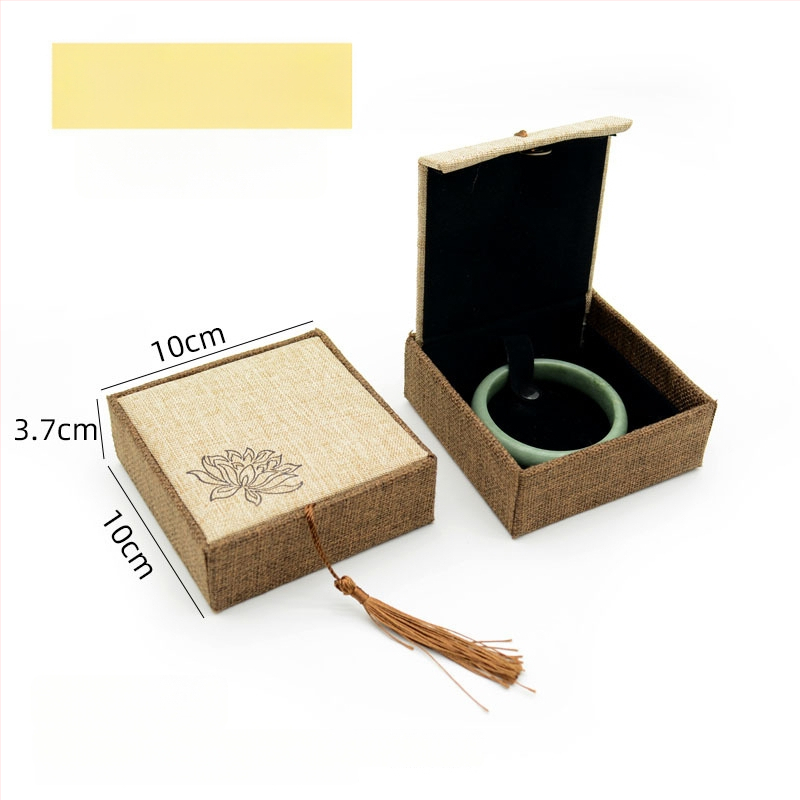 Kutija za nakit s motívom bakrene novčića na lanenom uzorku, papir/karton konstrukcija, karton pakiranje