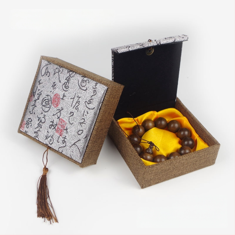 Kutija za nakit s motívom bakrene novčića na lanenom uzorku, papir/karton konstrukcija, karton pakiranje