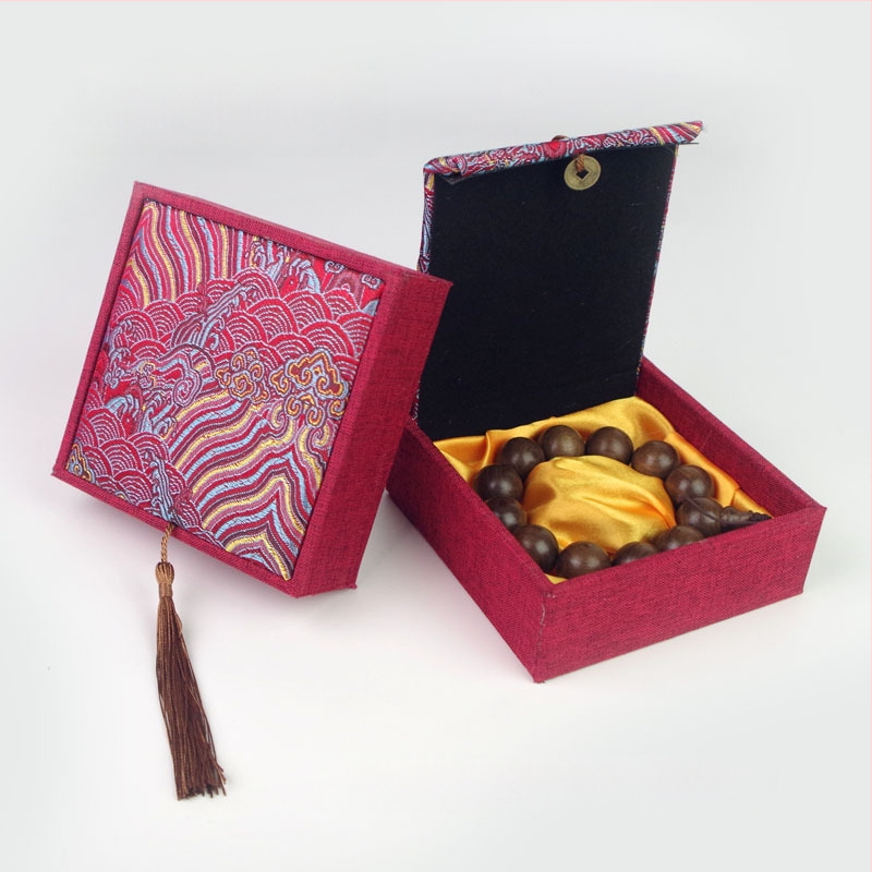 Kutija za nakit s motívom bakrene novčića na lanenom uzorku, papir/karton konstrukcija, karton pakiranje