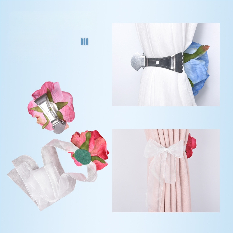 Užuolaidų dirželiai su dirbtinėmis rožių gėlėmis, Ming qian, poliesteris, šiuolaikinis minimalistinis stilius