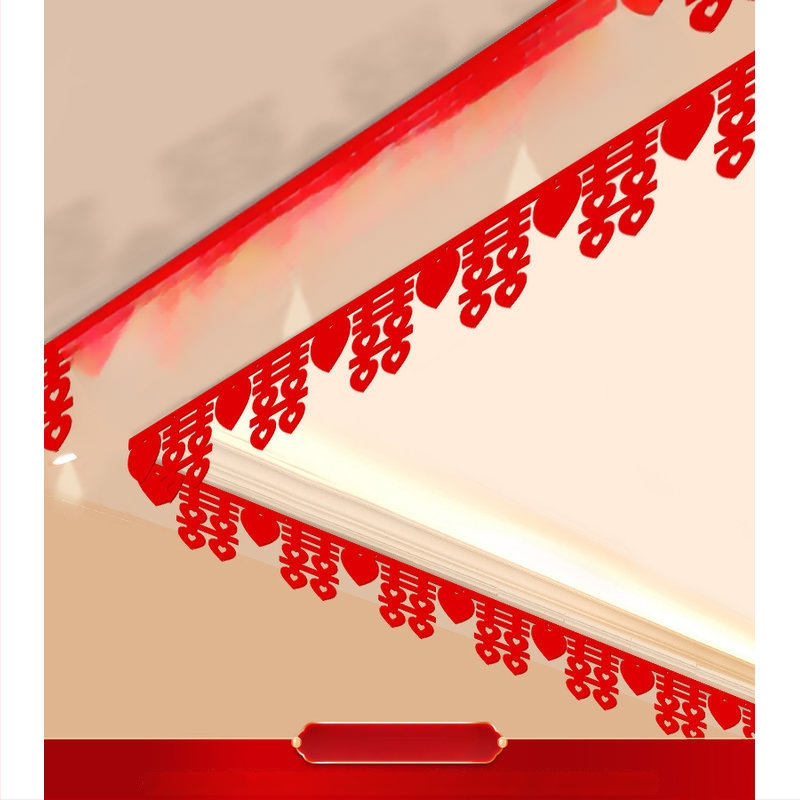 Vestuvinis kambario dekoracijų rinkinys su Xi simbolio girlianda ir lubų užuolaidomis (nepluoštas audinys, juosta)