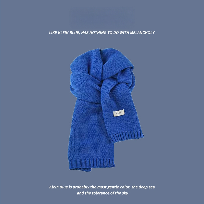 Zimski šal Klein Blue za žene, debeli topli šal, moderan i svestran