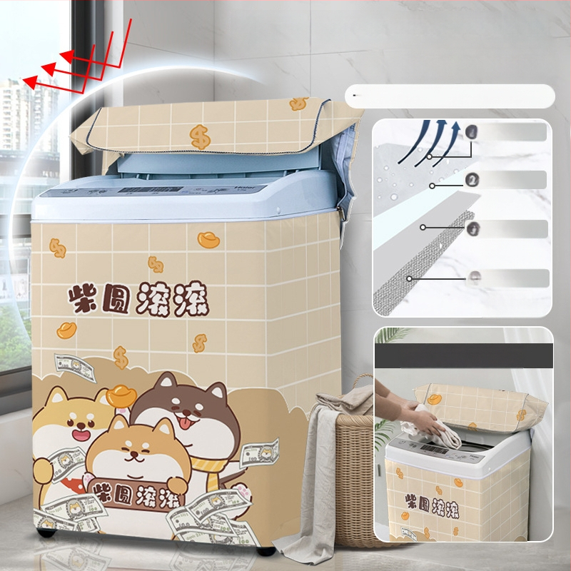 Veļas mazgājamās mašīnas vāciņš, poliesters, Little Iceman, karikatūras stils, putekļu aizsargs