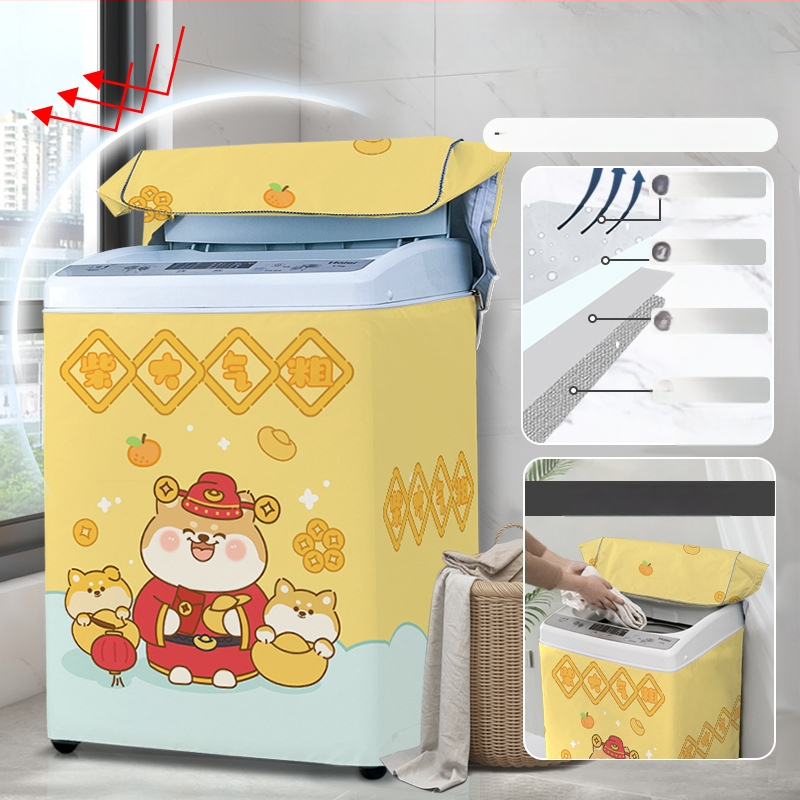 Veļas mazgājamās mašīnas vāciņš, poliesters, Little Iceman, karikatūras stils, putekļu aizsargs