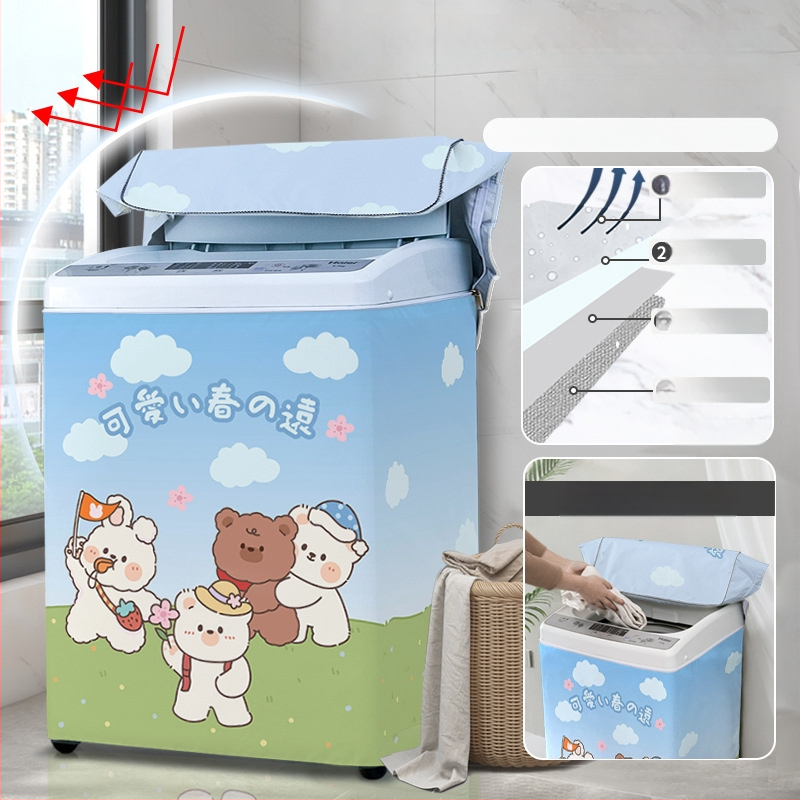 Veļas mazgājamās mašīnas vāciņš, poliesters, Little Iceman, karikatūras stils, putekļu aizsargs