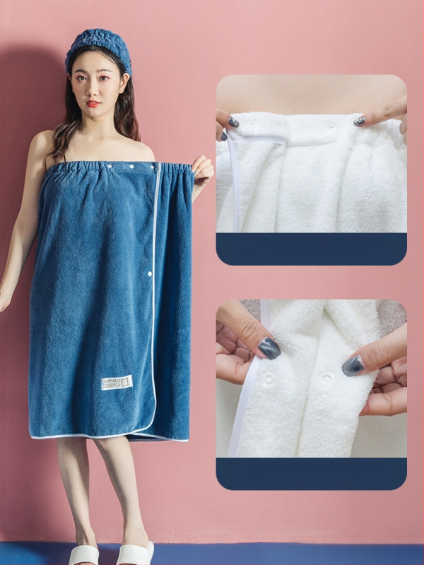 Moteriška dėvima vonios wrap apranga - ne medvilnė, sugeria ir greitai džiūsta, chalato stiliaus maudymosi sijonas, trijų dalių komplektas (Jacquard 150d, 80% poliesterio / 20% nailono)