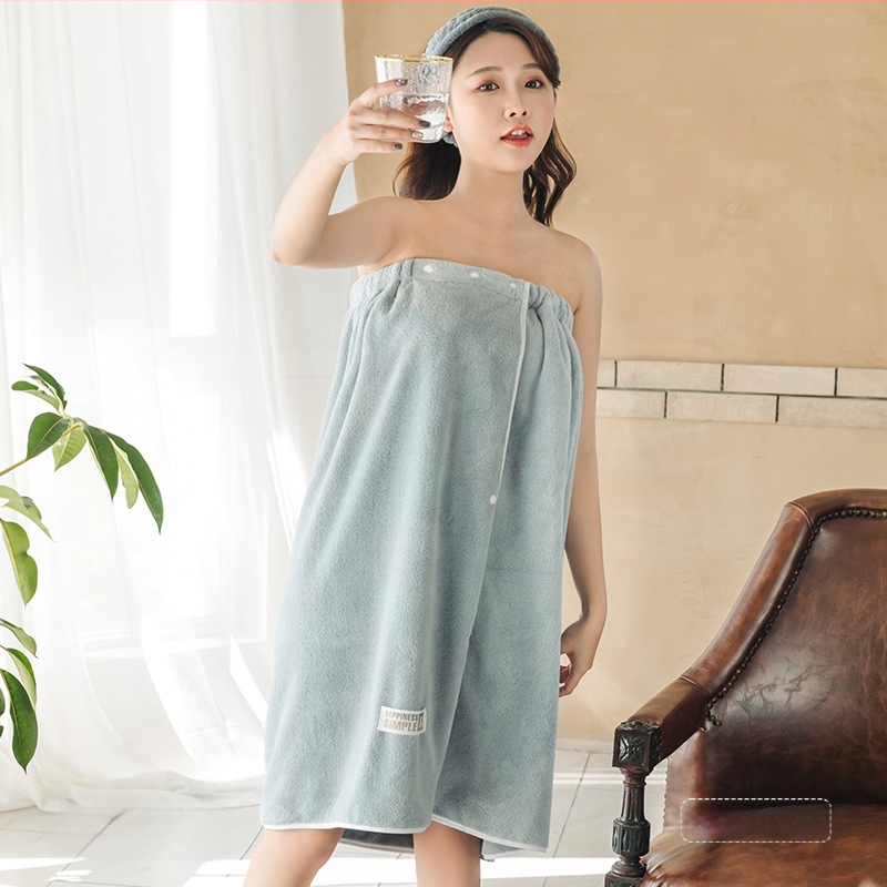 Moteriška dėvima vonios wrap apranga - ne medvilnė, sugeria ir greitai džiūsta, chalato stiliaus maudymosi sijonas, trijų dalių komplektas (Jacquard 150d, 80% poliesterio / 20% nailono)