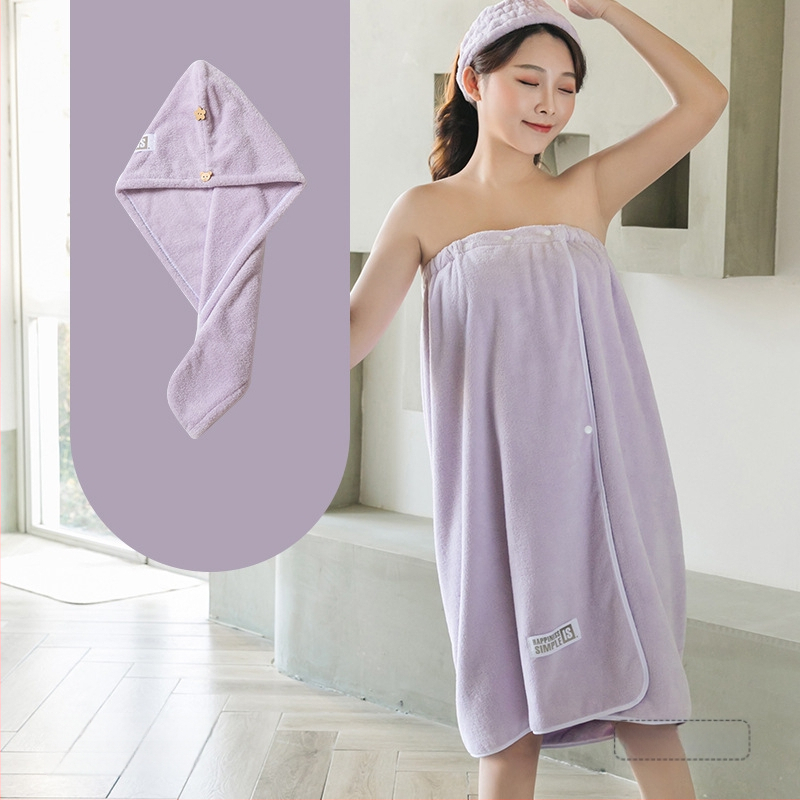 Moteriška dėvima vonios wrap apranga - ne medvilnė, sugeria ir greitai džiūsta, chalato stiliaus maudymosi sijonas, trijų dalių komplektas (Jacquard 150d, 80% poliesterio / 20% nailono)