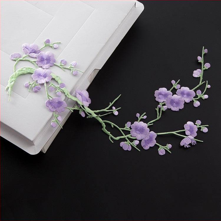 Κεντημένο ύφασμα με σχέδιο ανθού δαμασκηνιάς για οικιακή διακόσμηση και επισκευές – Υλικό: Rayon