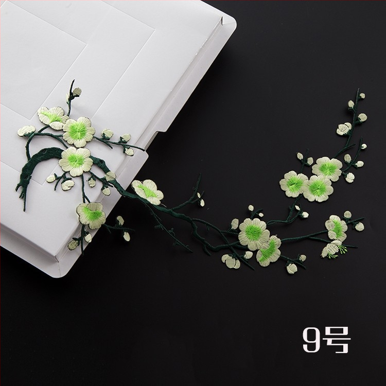 Κεντημένο ύφασμα με σχέδιο ανθού δαμασκηνιάς για οικιακή διακόσμηση και επισκευές – Υλικό: Rayon