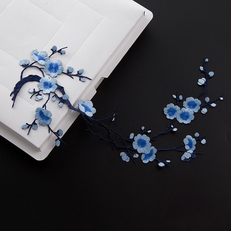 Κεντημένο ύφασμα με σχέδιο ανθού δαμασκηνιάς για οικιακή διακόσμηση και επισκευές – Υλικό: Rayon