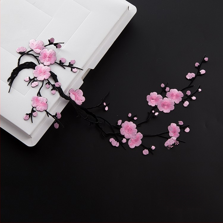 Κεντημένο ύφασμα με σχέδιο ανθού δαμασκηνιάς για οικιακή διακόσμηση και επισκευές – Υλικό: Rayon