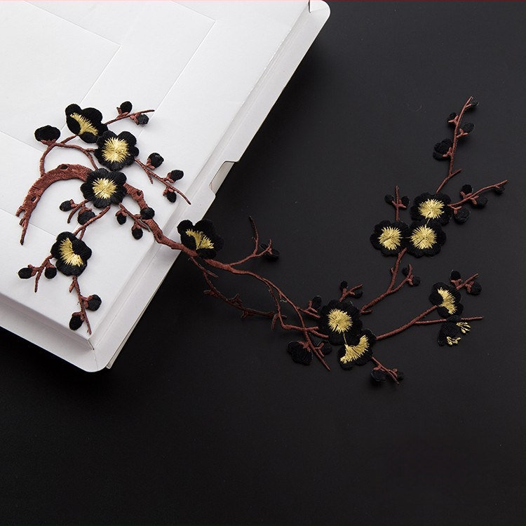 Κεντημένο ύφασμα με σχέδιο ανθού δαμασκηνιάς για οικιακή διακόσμηση και επισκευές – Υλικό: Rayon