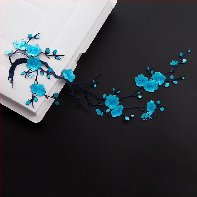 Κεντημένο ύφασμα με σχέδιο ανθού δαμασκηνιάς για οικιακή διακόσμηση και επισκευές – Υλικό: Rayon