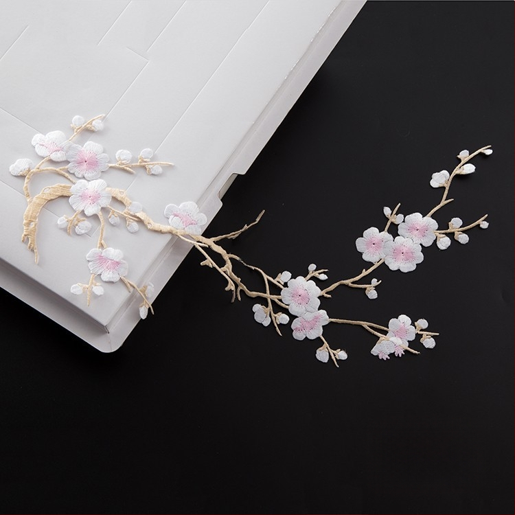 Κεντημένο ύφασμα με σχέδιο ανθού δαμασκηνιάς για οικιακή διακόσμηση και επισκευές – Υλικό: Rayon