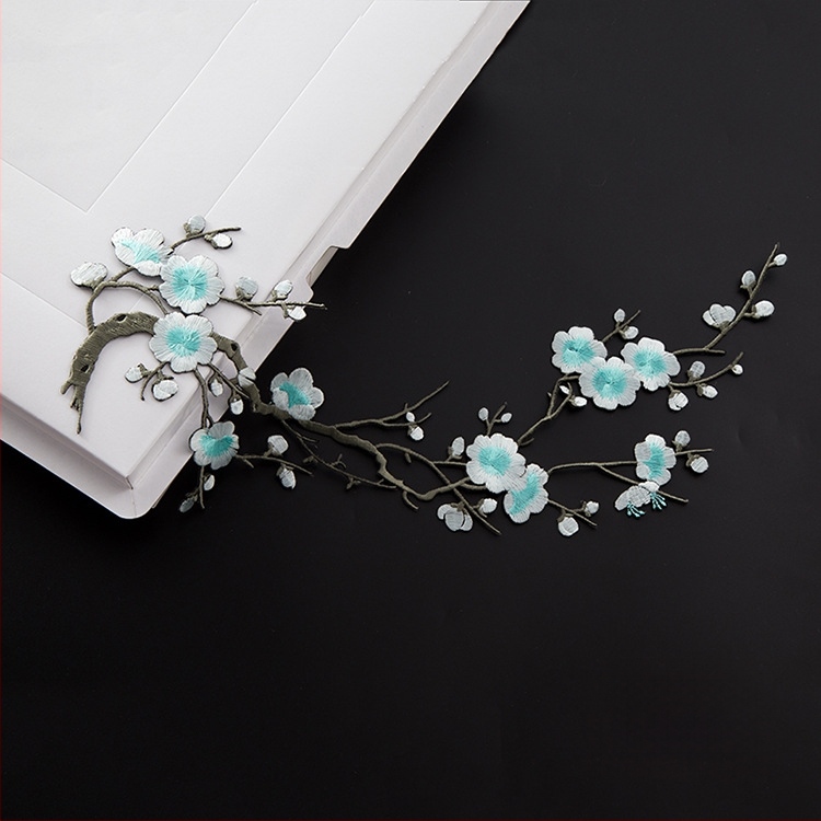 Κεντημένο ύφασμα με σχέδιο ανθού δαμασκηνιάς για οικιακή διακόσμηση και επισκευές – Υλικό: Rayon