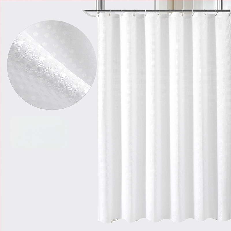 Poliesterio dušo užuolaida su vaflinės tekstūros, pritaikomas modelis, logotipo spausdinimas galimas, prekės ženklas Zhihang Youpin