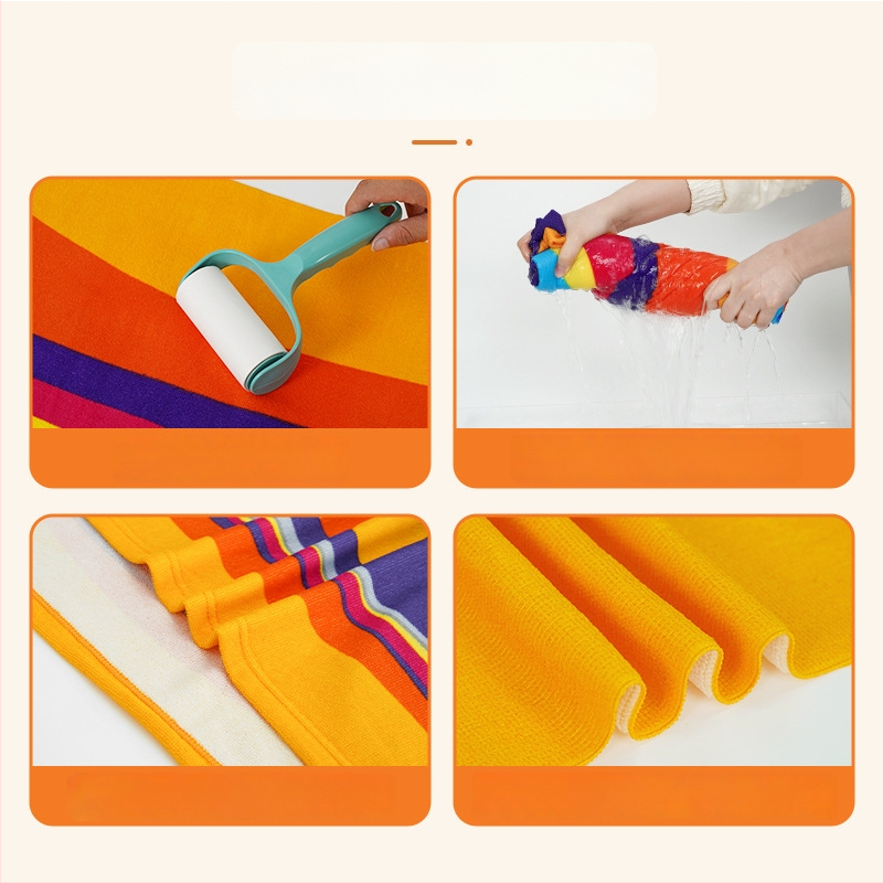 Mikropluošto pliažo rankšluostis - sugeria vandenį, greitai džiūsta, reaktyvus spausdinimas, 400–500 g, 150D siūlai