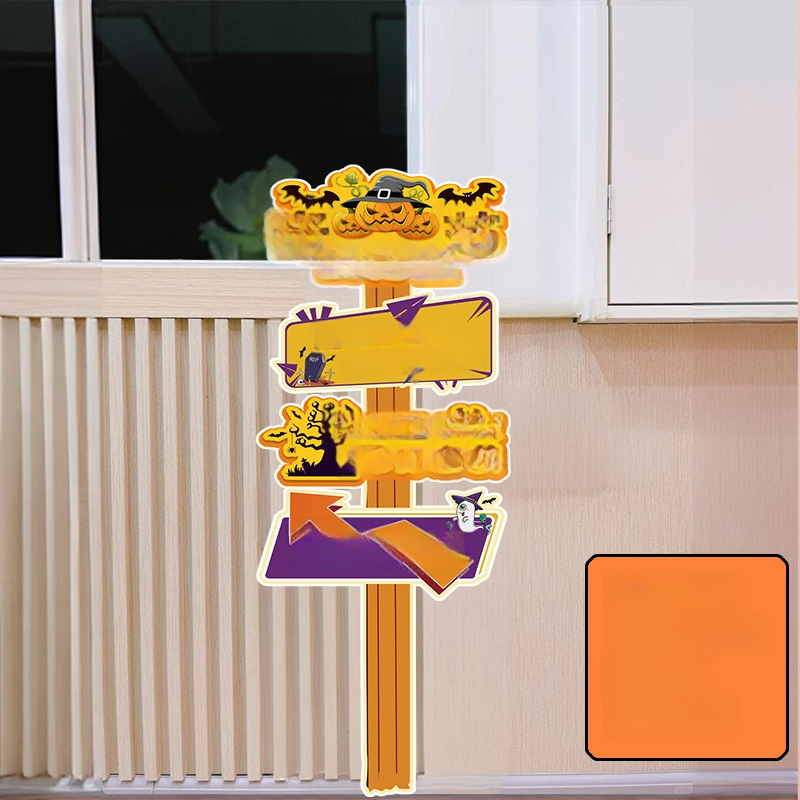 Dekoratyviniai gatvių ženklai patalpų dekoravimui - KT lenta, animacinio stiliaus, Helovinas