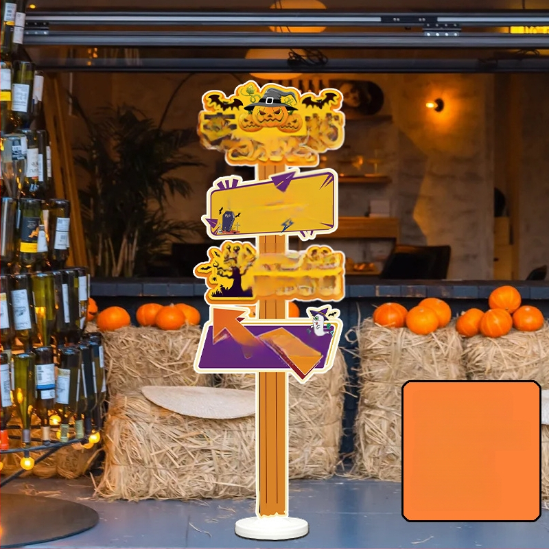 Dekoratyviniai gatvių ženklai patalpų dekoravimui - KT lenta, animacinio stiliaus, Helovinas