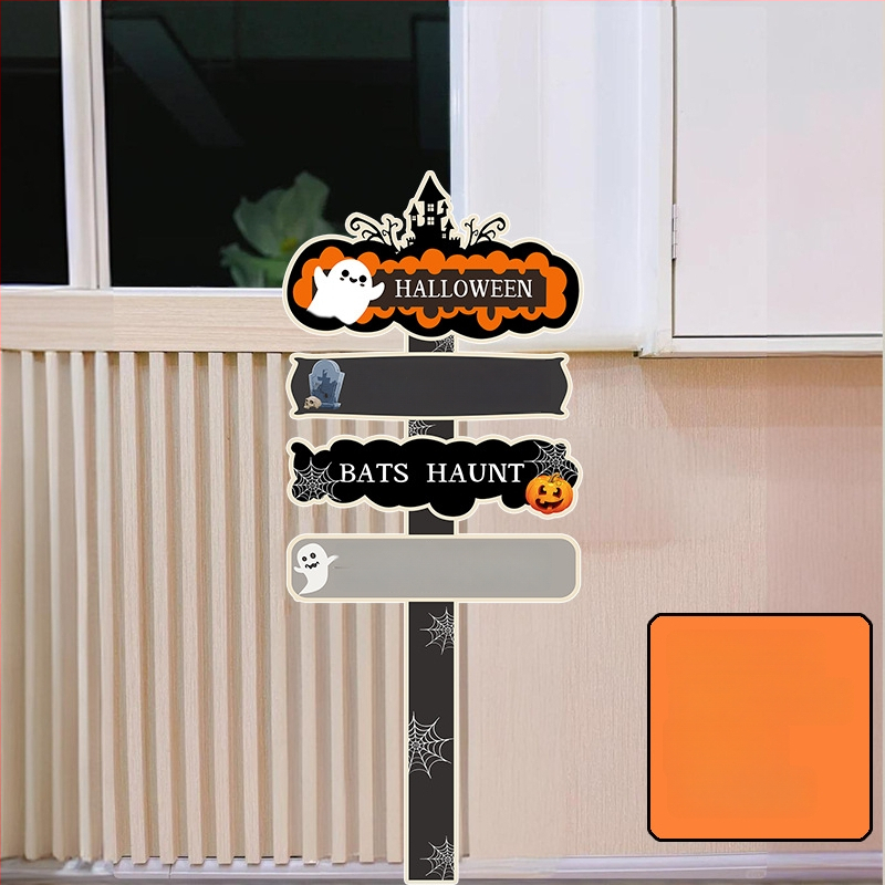 Dekoratyviniai gatvių ženklai patalpų dekoravimui - KT lenta, animacinio stiliaus, Helovinas