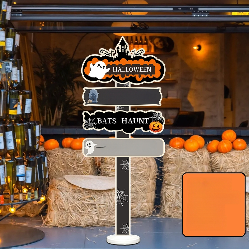 Dekoratyviniai gatvių ženklai patalpų dekoravimui - KT lenta, animacinio stiliaus, Helovinas