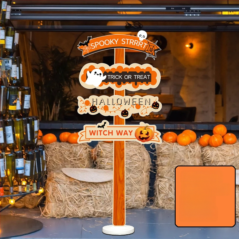 Dekoratyviniai gatvių ženklai patalpų dekoravimui - KT lenta, animacinio stiliaus, Helovinas