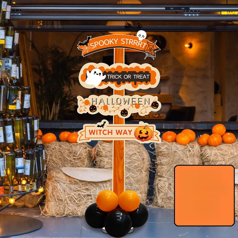 Dekoratyviniai gatvių ženklai patalpų dekoravimui - KT lenta, animacinio stiliaus, Helovinas