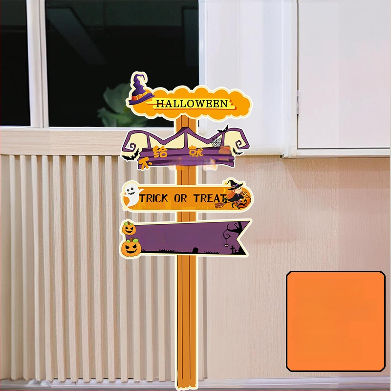 Dekoratyviniai gatvių ženklai patalpų dekoravimui - KT lenta, animacinio stiliaus, Helovinas