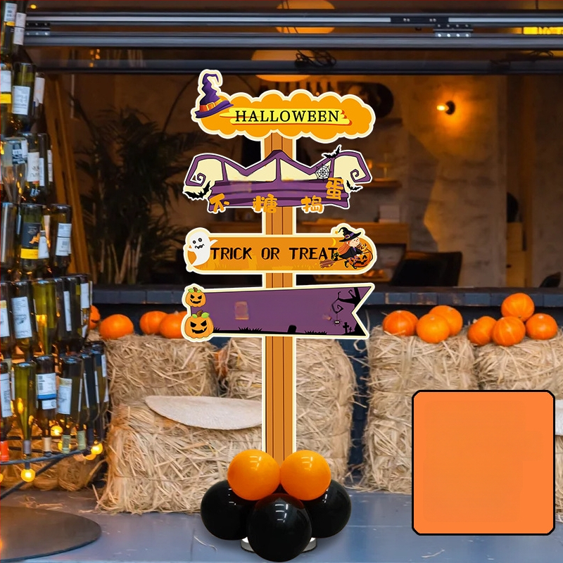 Dekoratyviniai gatvių ženklai patalpų dekoravimui - KT lenta, animacinio stiliaus, Helovinas