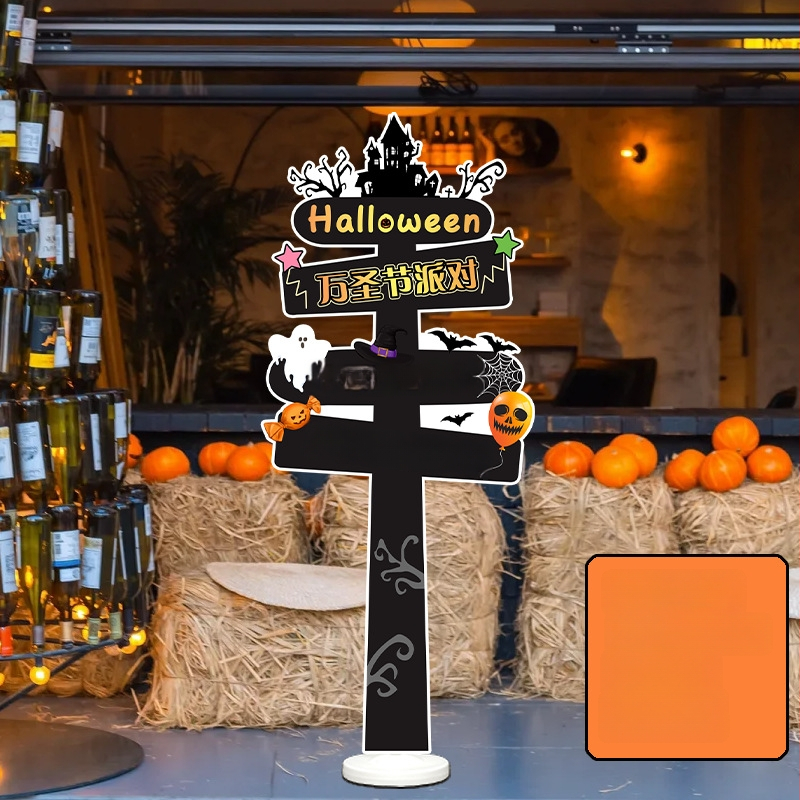 Dekoratyviniai gatvių ženklai patalpų dekoravimui - KT lenta, animacinio stiliaus, Helovinas