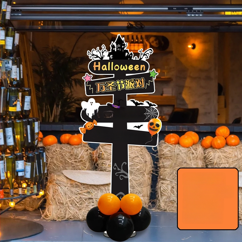 Dekoratyviniai gatvių ženklai patalpų dekoravimui - KT lenta, animacinio stiliaus, Helovinas