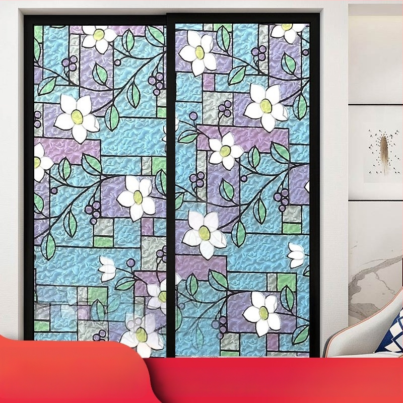 Praustuvo stiklo plėvelė privatumo užtikrinimui, matinė, geometrinis raštas, vienas lapas (vonios langams)