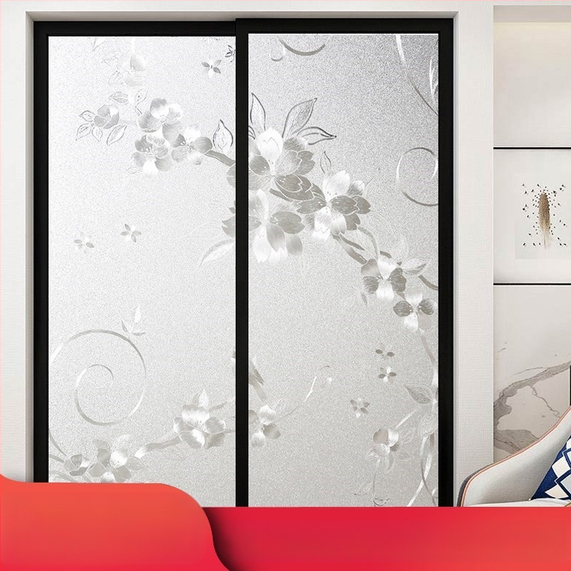 Praustuvo stiklo plėvelė privatumo užtikrinimui, matinė, geometrinis raštas, vienas lapas (vonios langams)