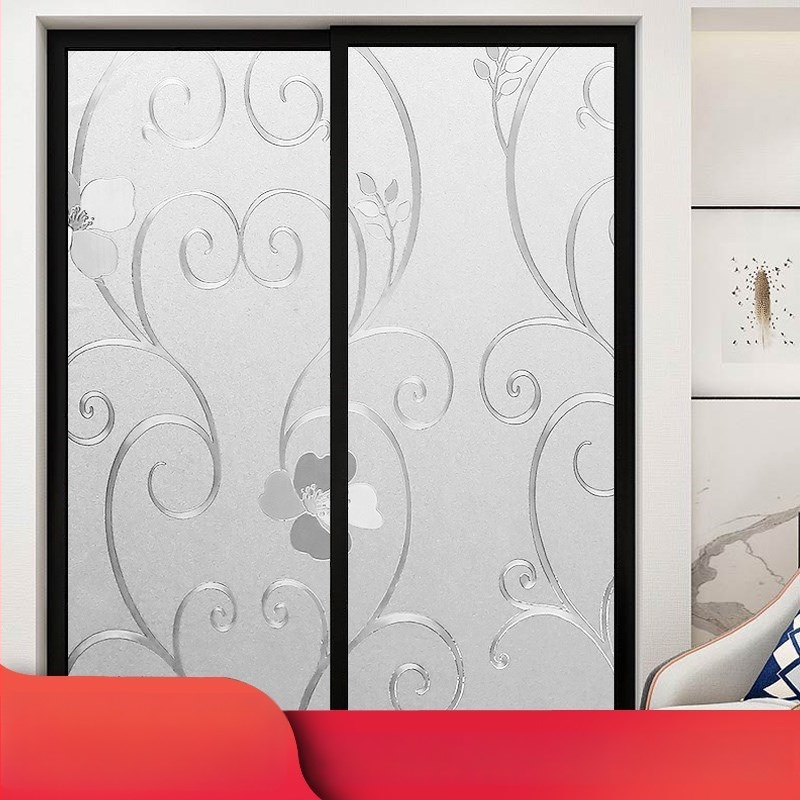 Praustuvo stiklo plėvelė privatumo užtikrinimui, matinė, geometrinis raštas, vienas lapas (vonios langams)