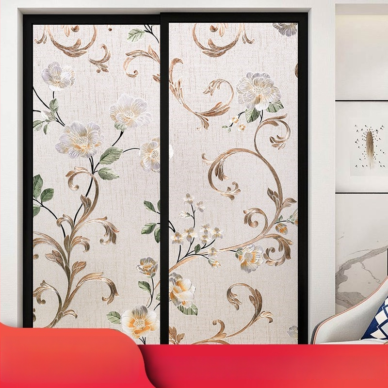 Praustuvo stiklo plėvelė privatumo užtikrinimui, matinė, geometrinis raštas, vienas lapas (vonios langams)