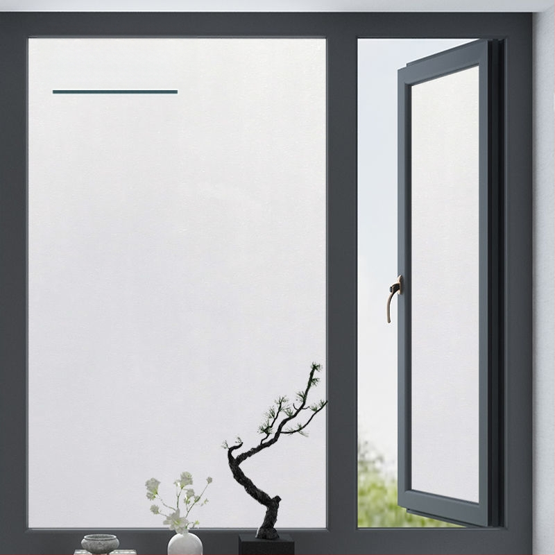 PVC lango filmas privatumo užtikrinimui su augalų motyvu, matinė apdaila, tinkama voniai ir stiklinėms durims – paprastas ir modernus stilius