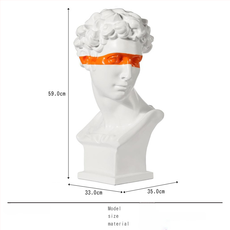 Davido galvos skulptūra, nordinio dizaino stalinė statula svetainei - Prekės ženklas: Top ten home furnishings; Medžiaga: Derva; Apdorojimas ir pritaikymas: Ne; Amatų tipas: Kitas