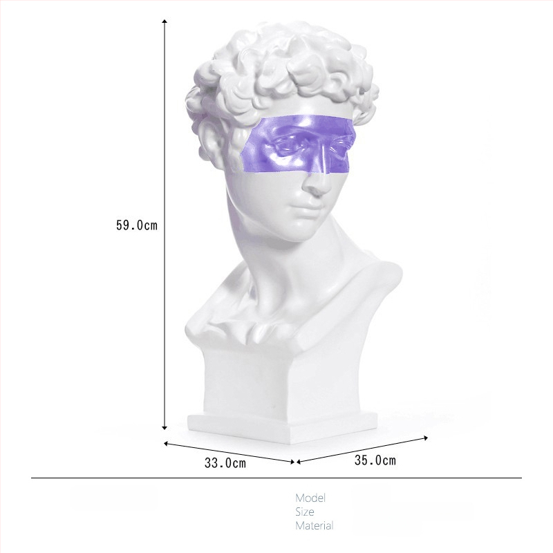 Davido galvos skulptūra, nordinio dizaino stalinė statula svetainei - Prekės ženklas: Top ten home furnishings; Medžiaga: Derva; Apdorojimas ir pritaikymas: Ne; Amatų tipas: Kitas